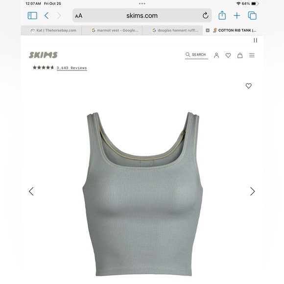 Skims Cotton Ribbed Top and Leggings, Gray, Fading of the leggings, Sz S - Picture 1 of 16